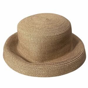 Women's Spring Sun Hat OS Beige Bendable Basic Paper Summer Beach Cover